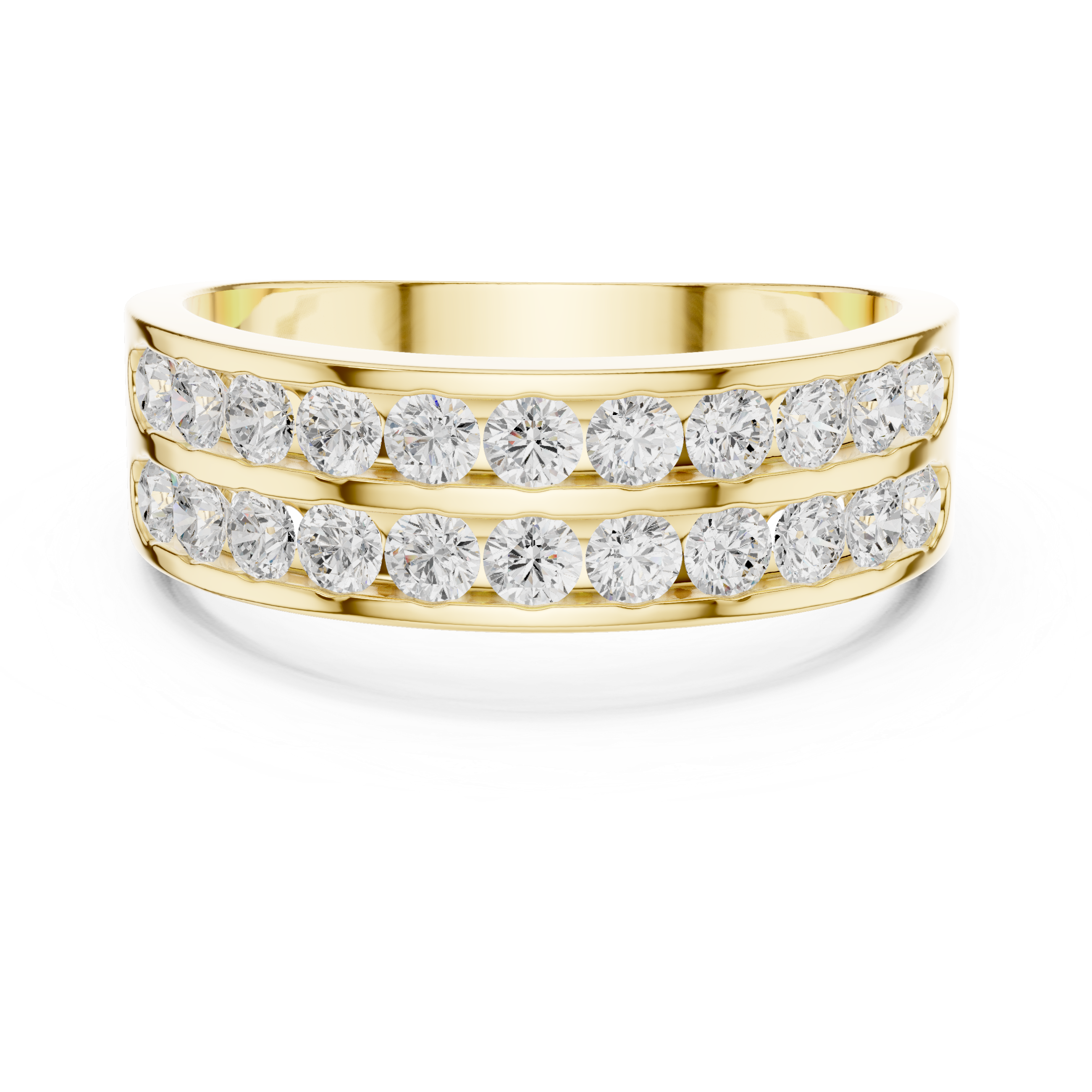 1.32 CT Double Row Diamond Men's Band Ring