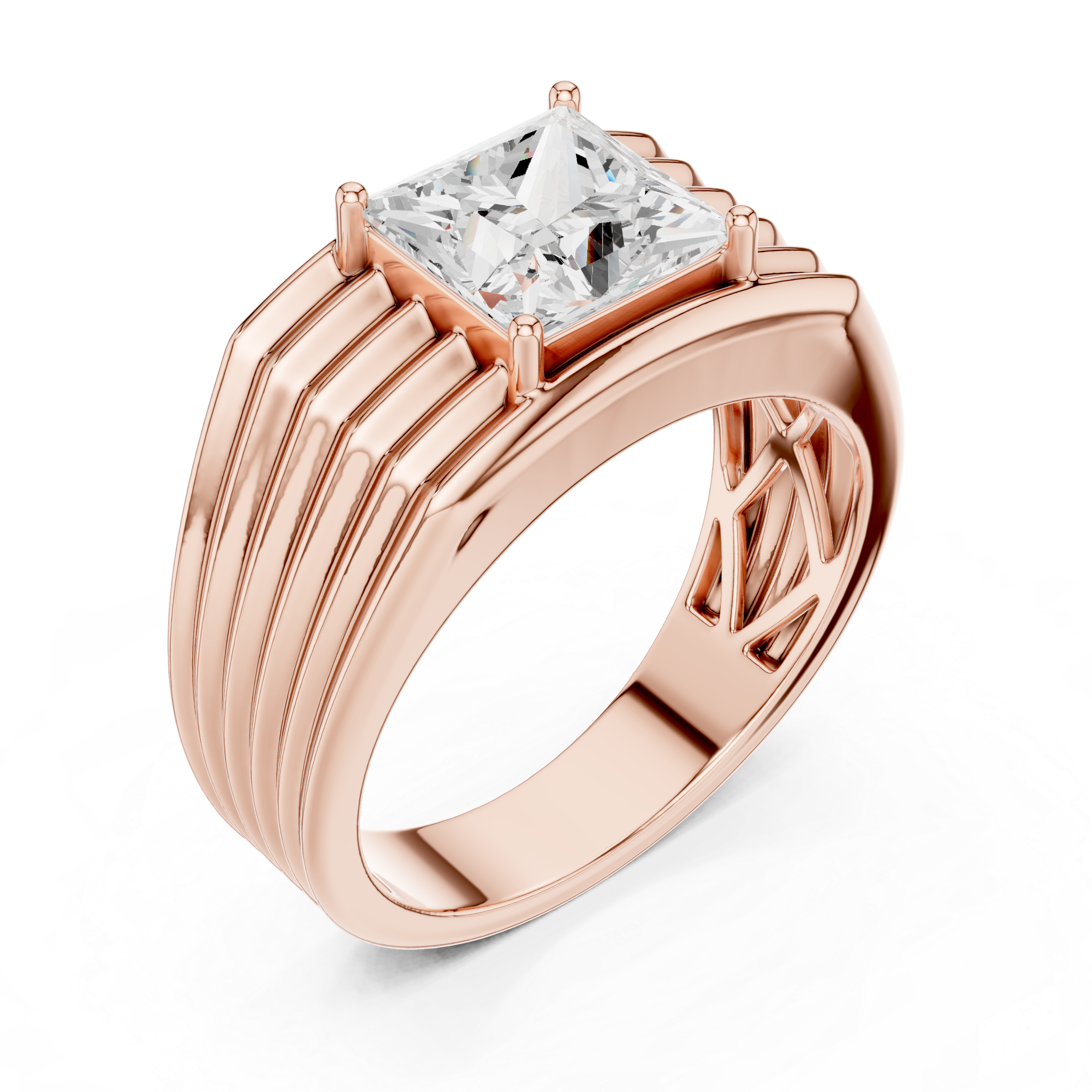 2.30 CT Princess Cut Solitaire Men's Diamond Ring