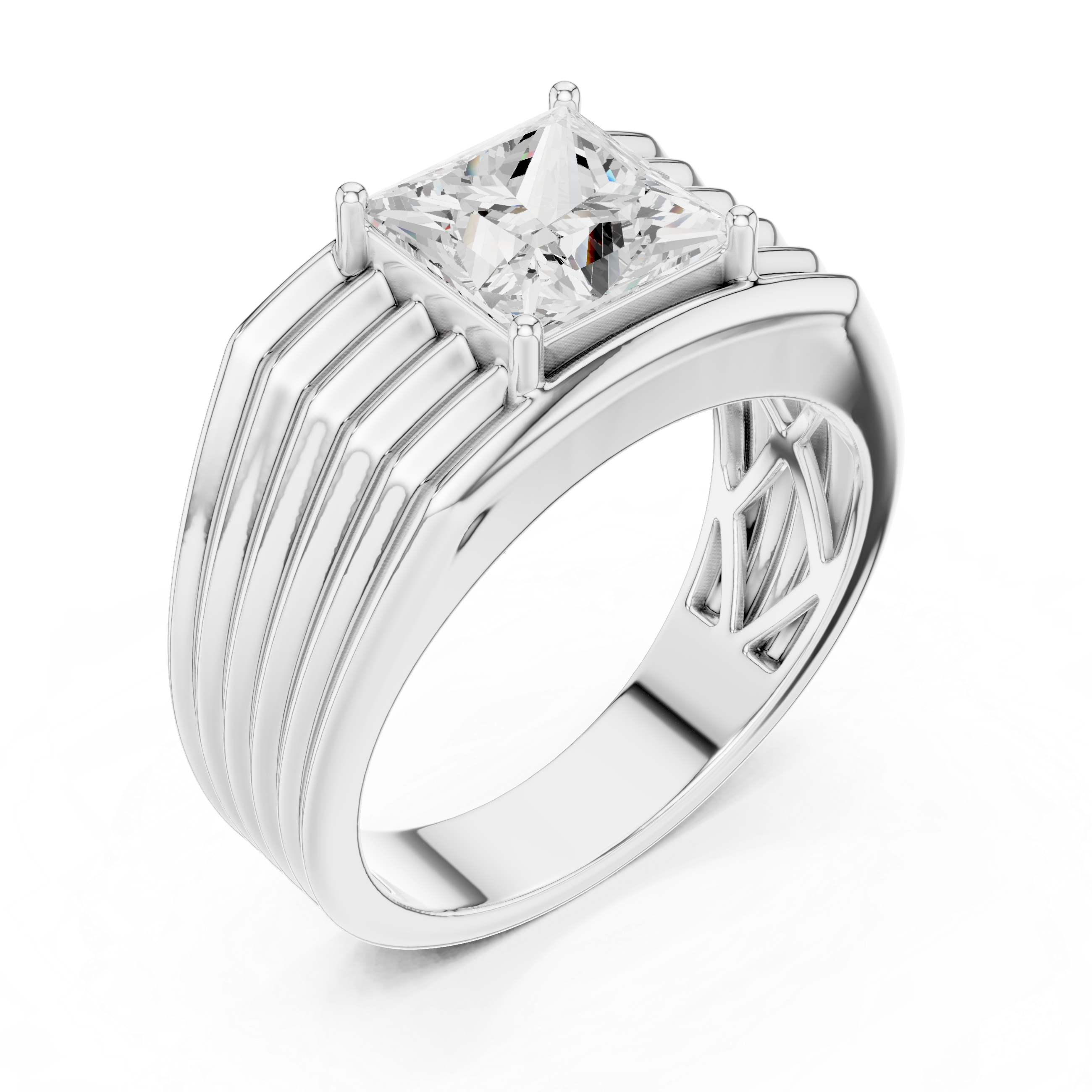 2.30 CT Princess Cut Solitaire Men's Diamond Ring