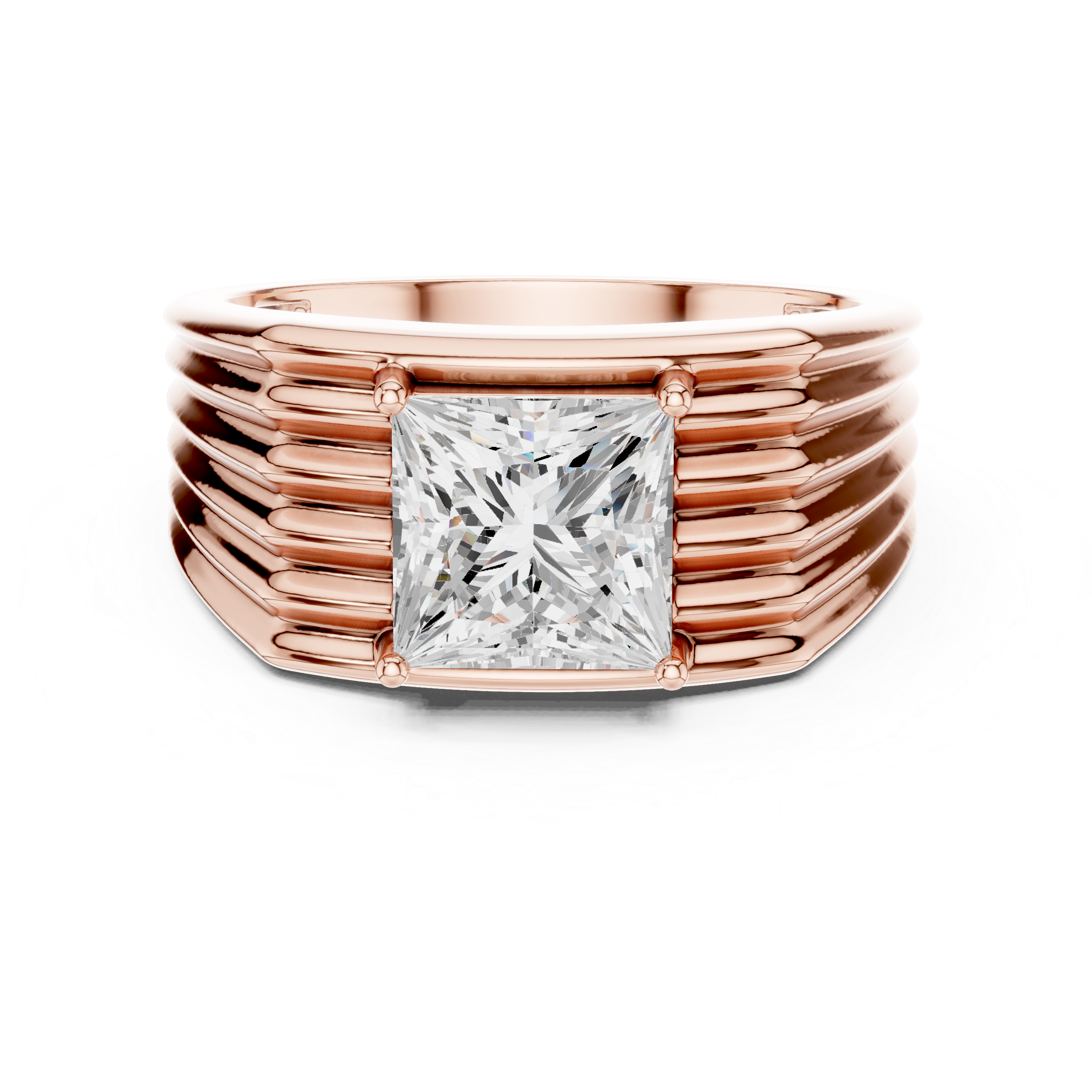2.30 CT Princess Cut Solitaire Men's Diamond Ring