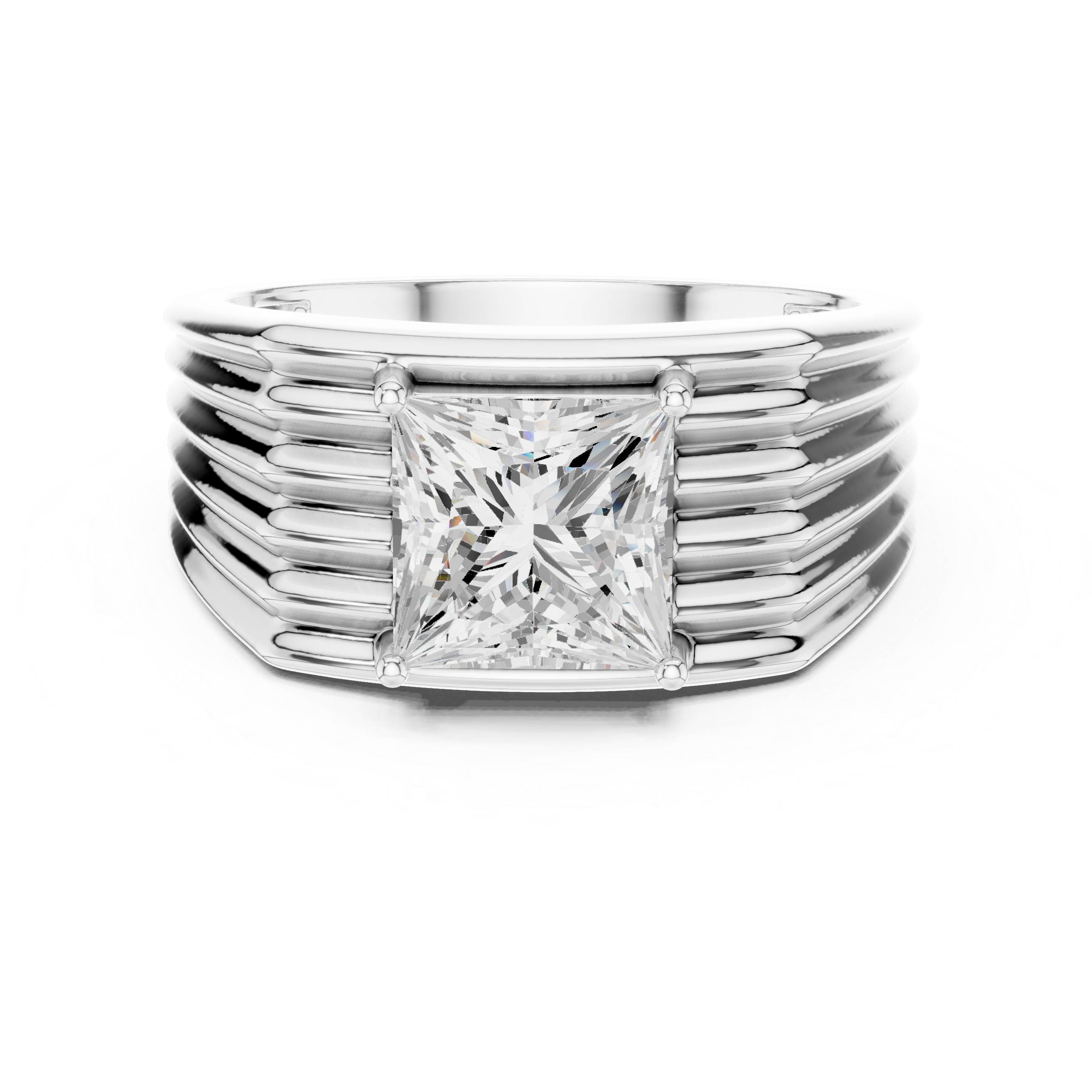 2.30 CT Princess Cut Solitaire Men's Diamond Ring
