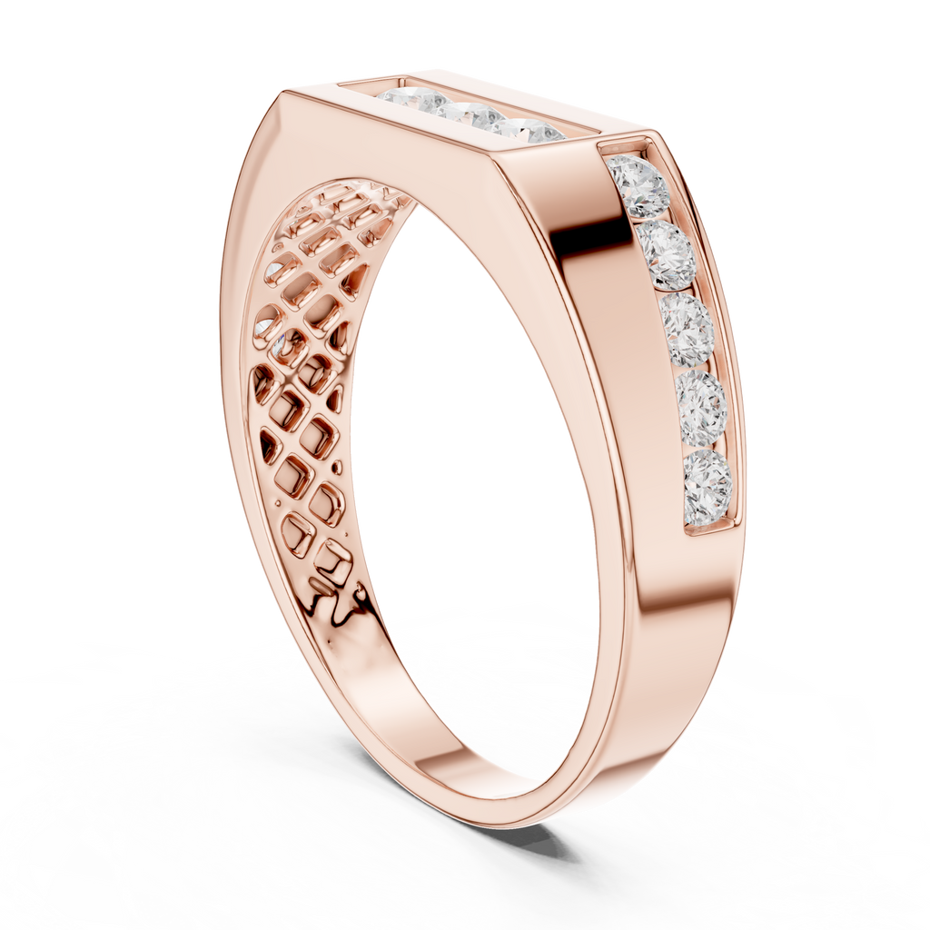 0.55 CT Round Diamond Men's Signet Ring