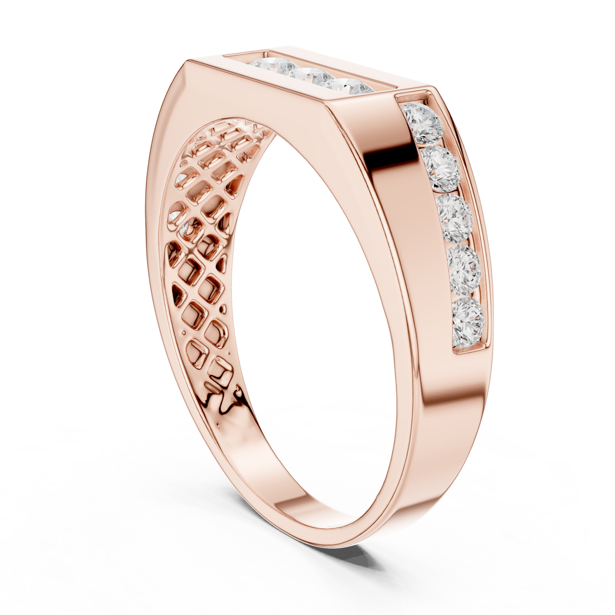 0.55 ct Round Diamond Men's Signet Ring – Style GGR-0009 – view 6 of 12, lab grown diamond ring | Jewelix Atelier