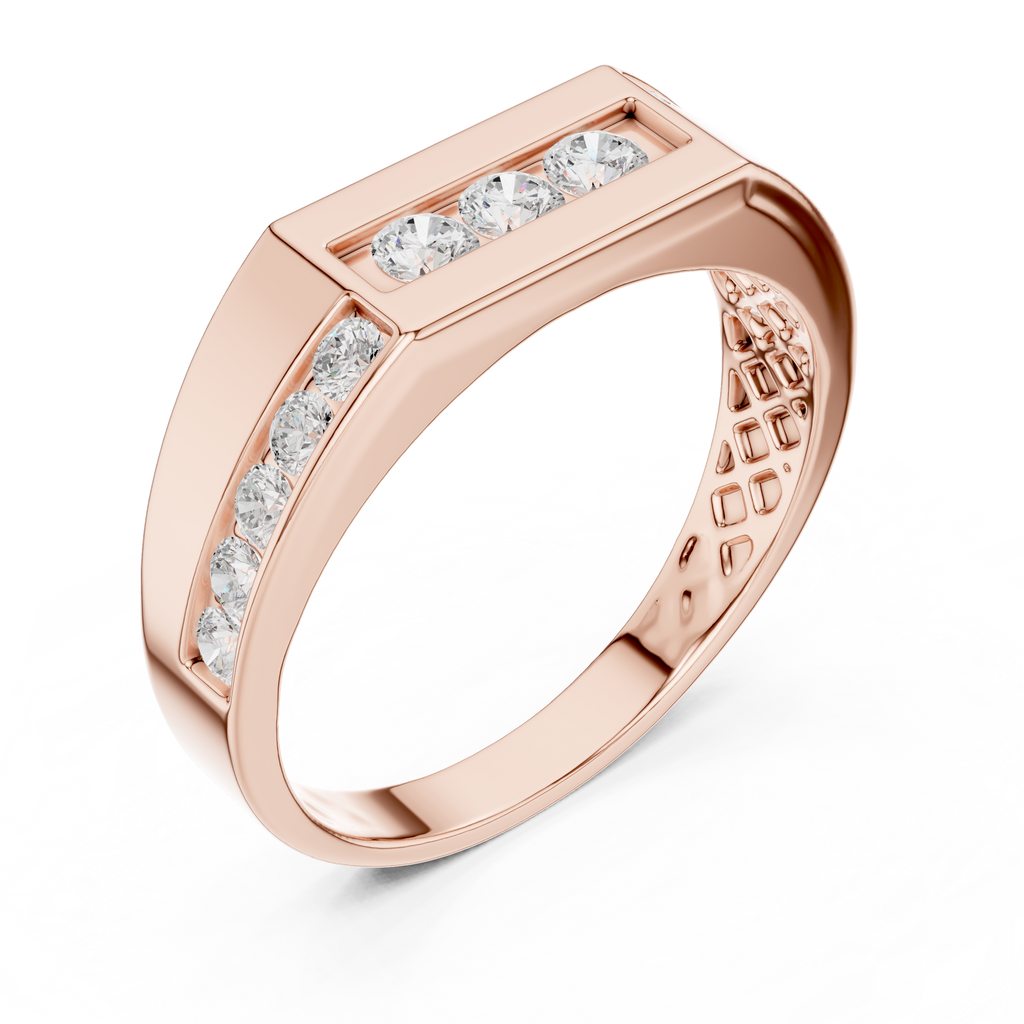 0.55 CT Round Diamond Men's Signet Ring