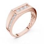 0.55 CT Round Diamond Men's Signet Ring