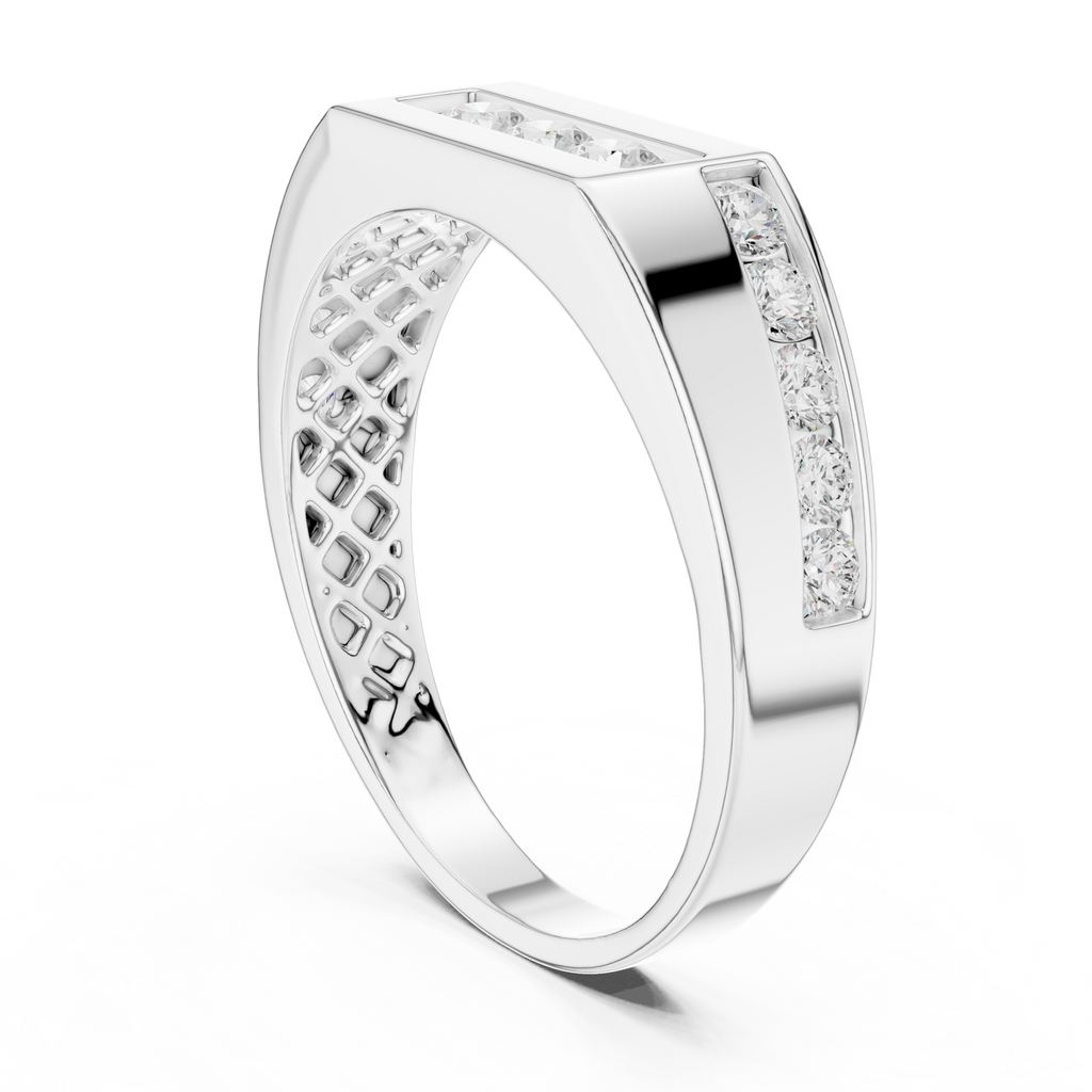 0.55 CT Round Diamond Men's Signet Ring