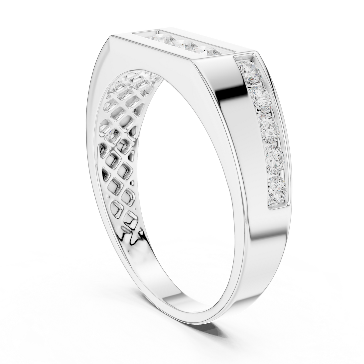 0.55 ct Round Diamond Men's Signet Ring – Style GGR-0009 – view 2 of 12, lab grown diamond ring | Jewelix Atelier