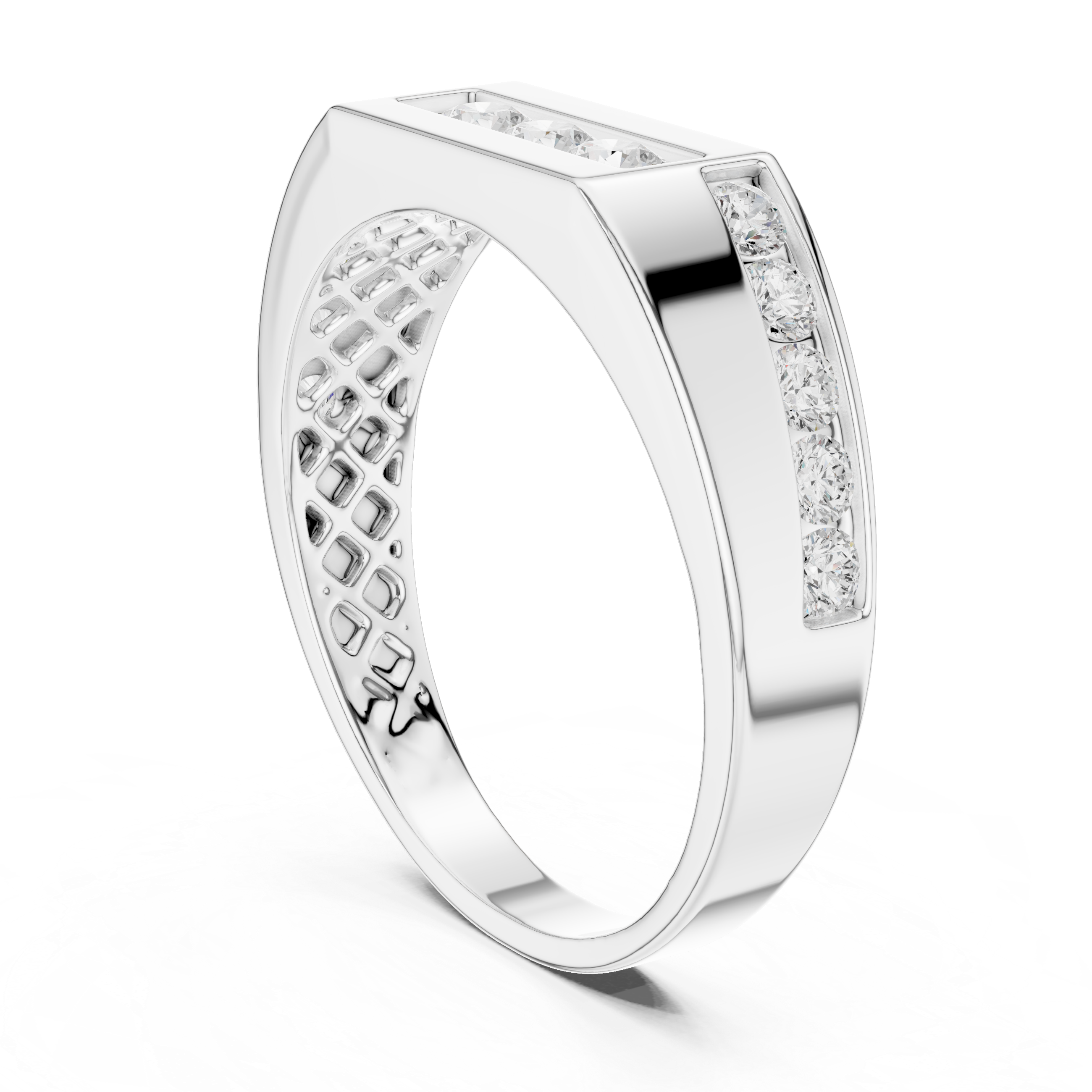 0.55 CT Round Diamond Men's Signet Ring
