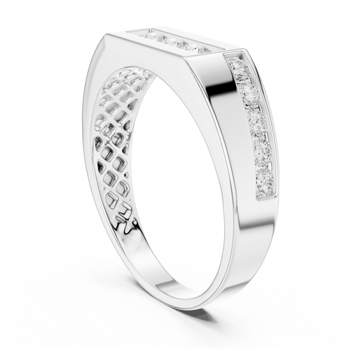 0.55 ct Round Diamond Men's Signet Ring – Style GGR-0009 – view 2 of 12, lab grown diamond ring | Jewelix Atelier