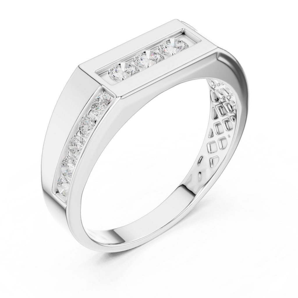 0.55 CT Round Diamond Men's Signet Ring