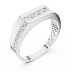 0.55 CT Round Diamond Men's Signet Ring