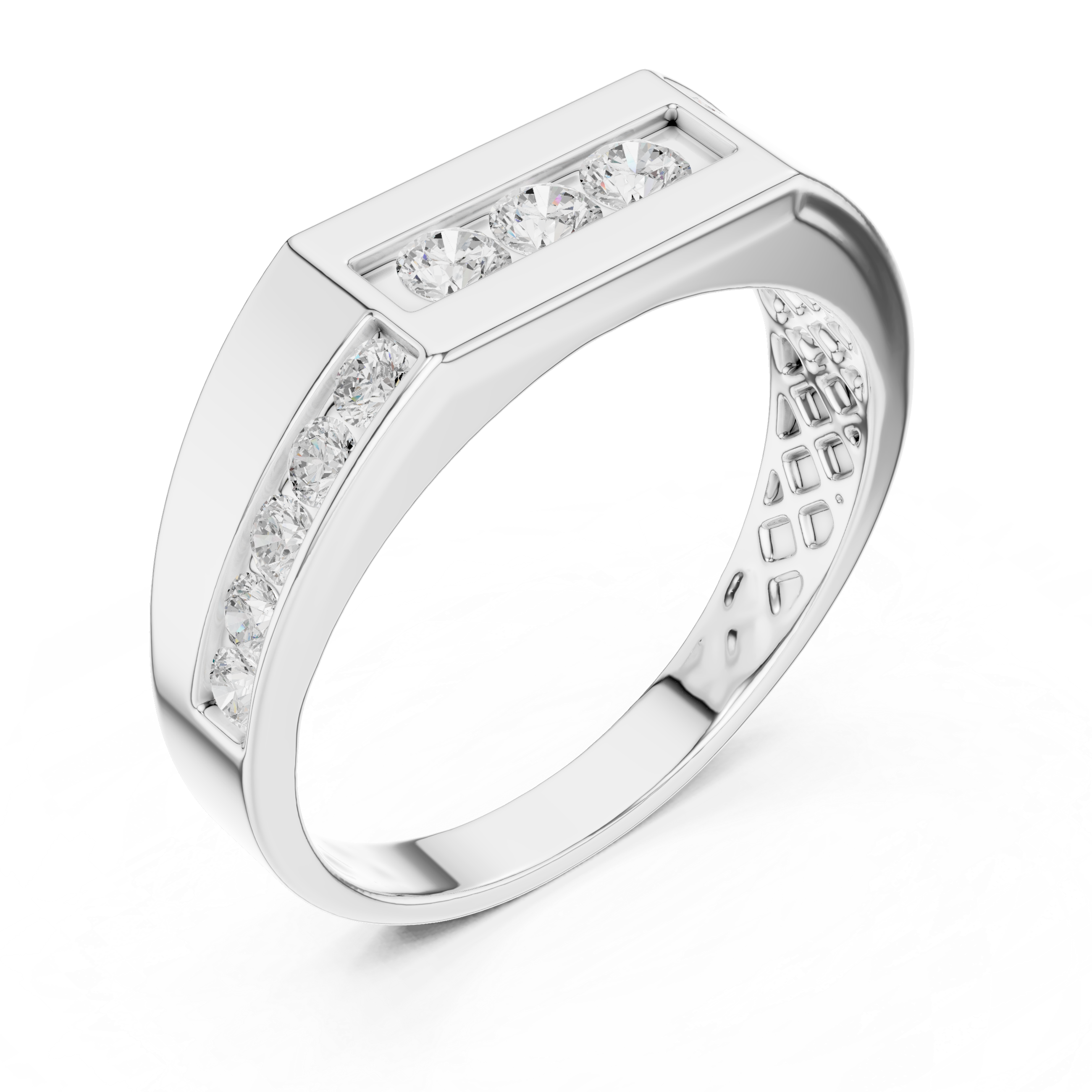 0.55 CT Round Diamond Men's Signet Ring