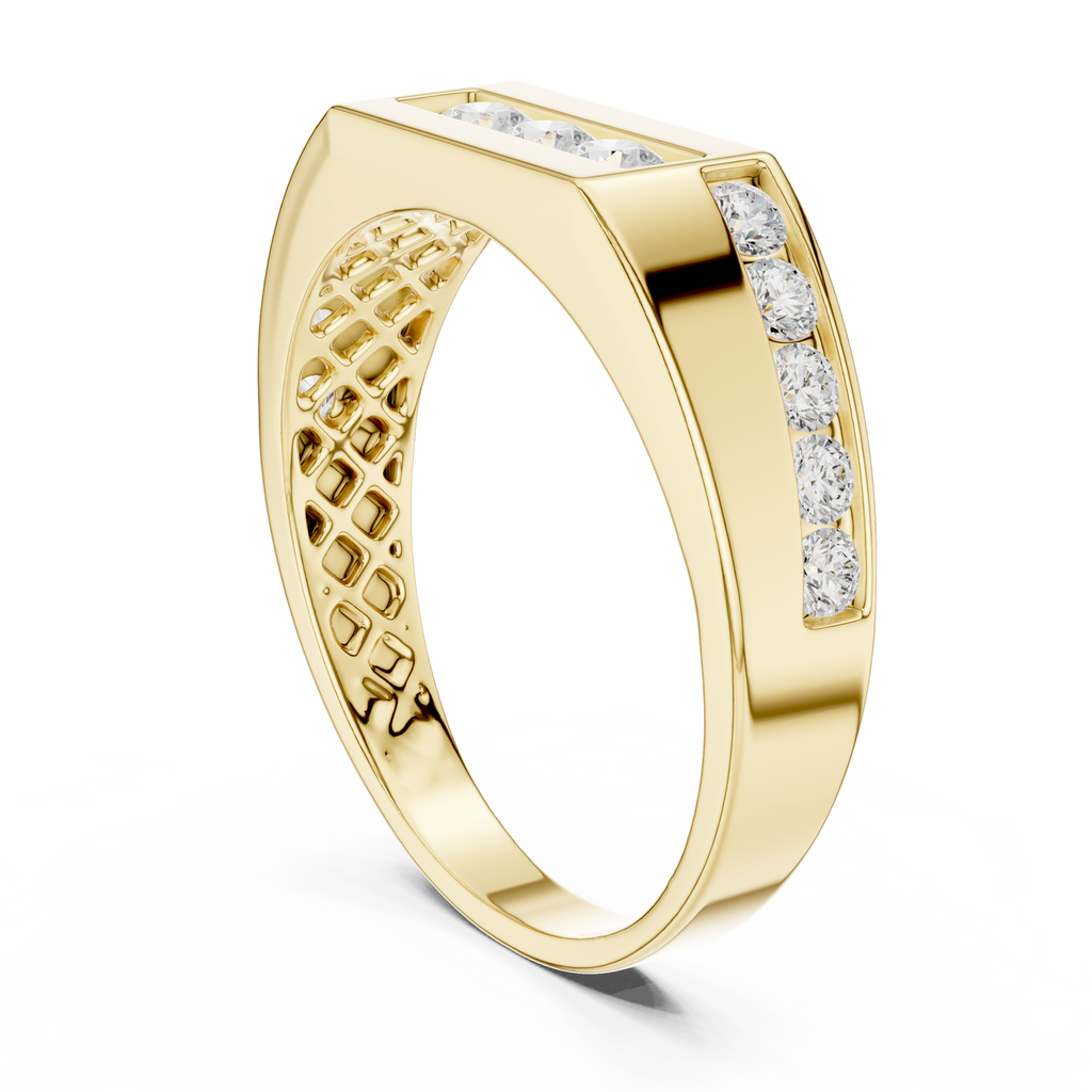 0.55 CT Round Diamond Men's Signet Ring