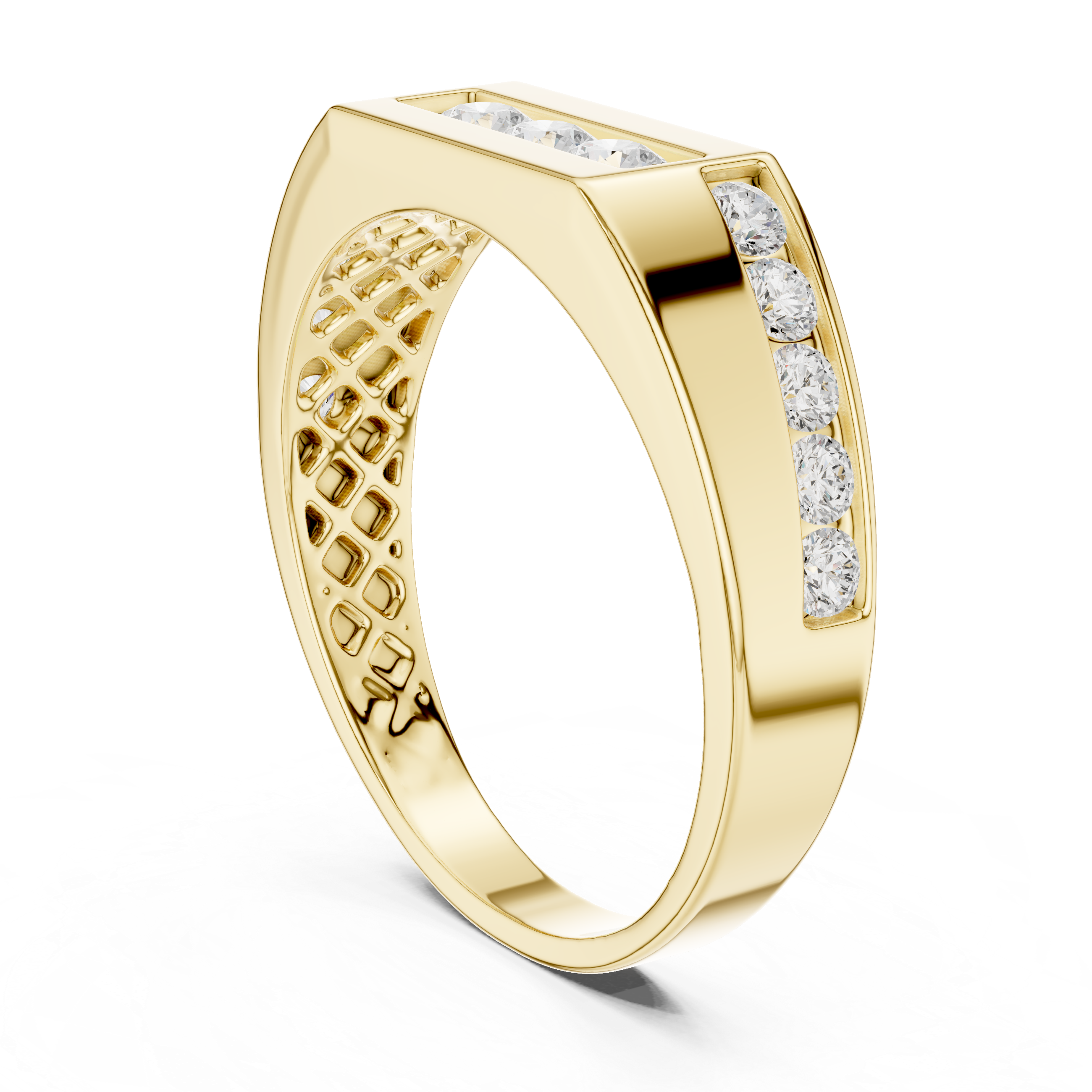 0.55 CT Round Diamond Men's Signet Ring