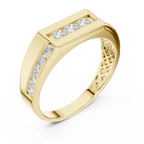 0.55 CT Round Diamond Men's Signet Ring