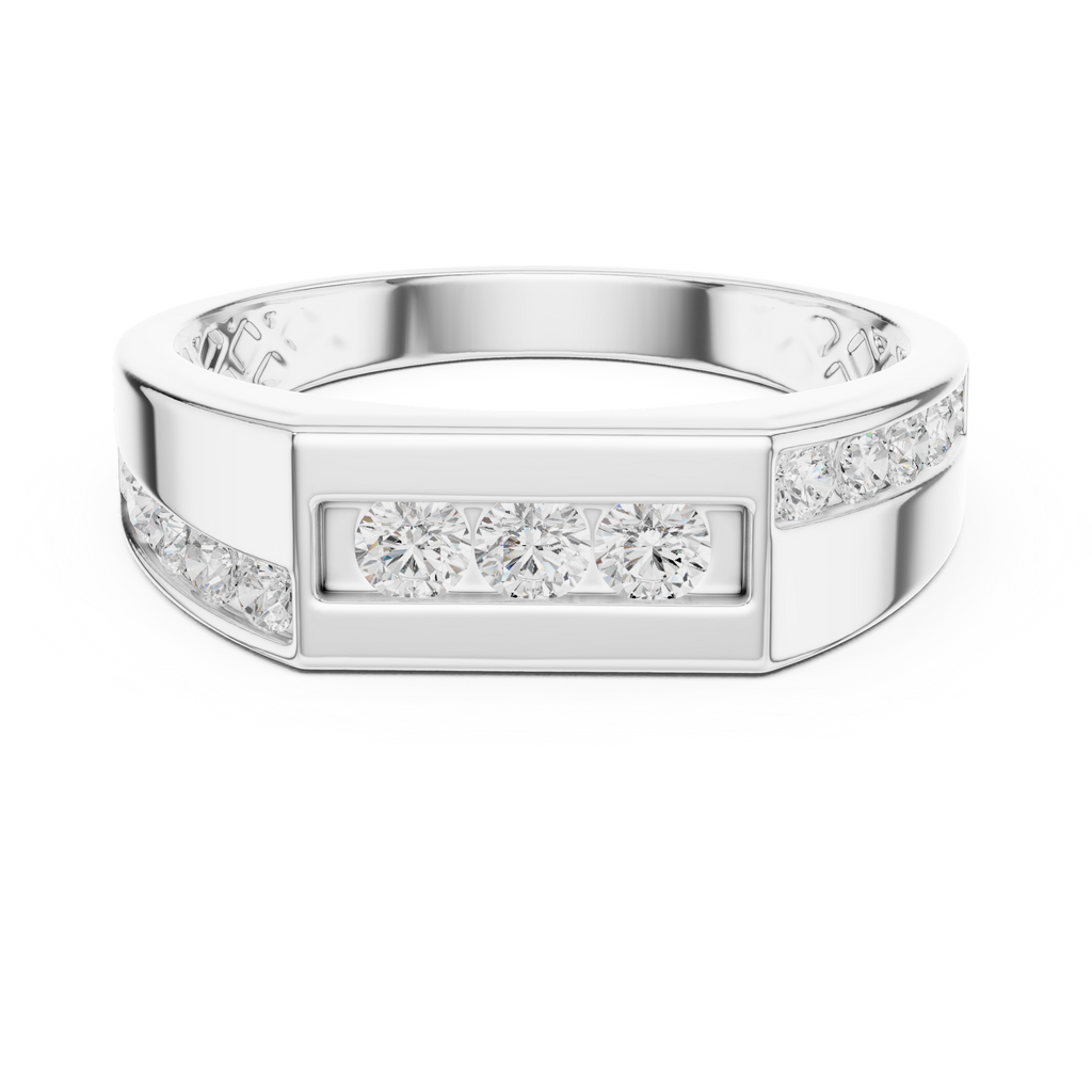 0.55 CT Round Diamond Men's Signet Ring