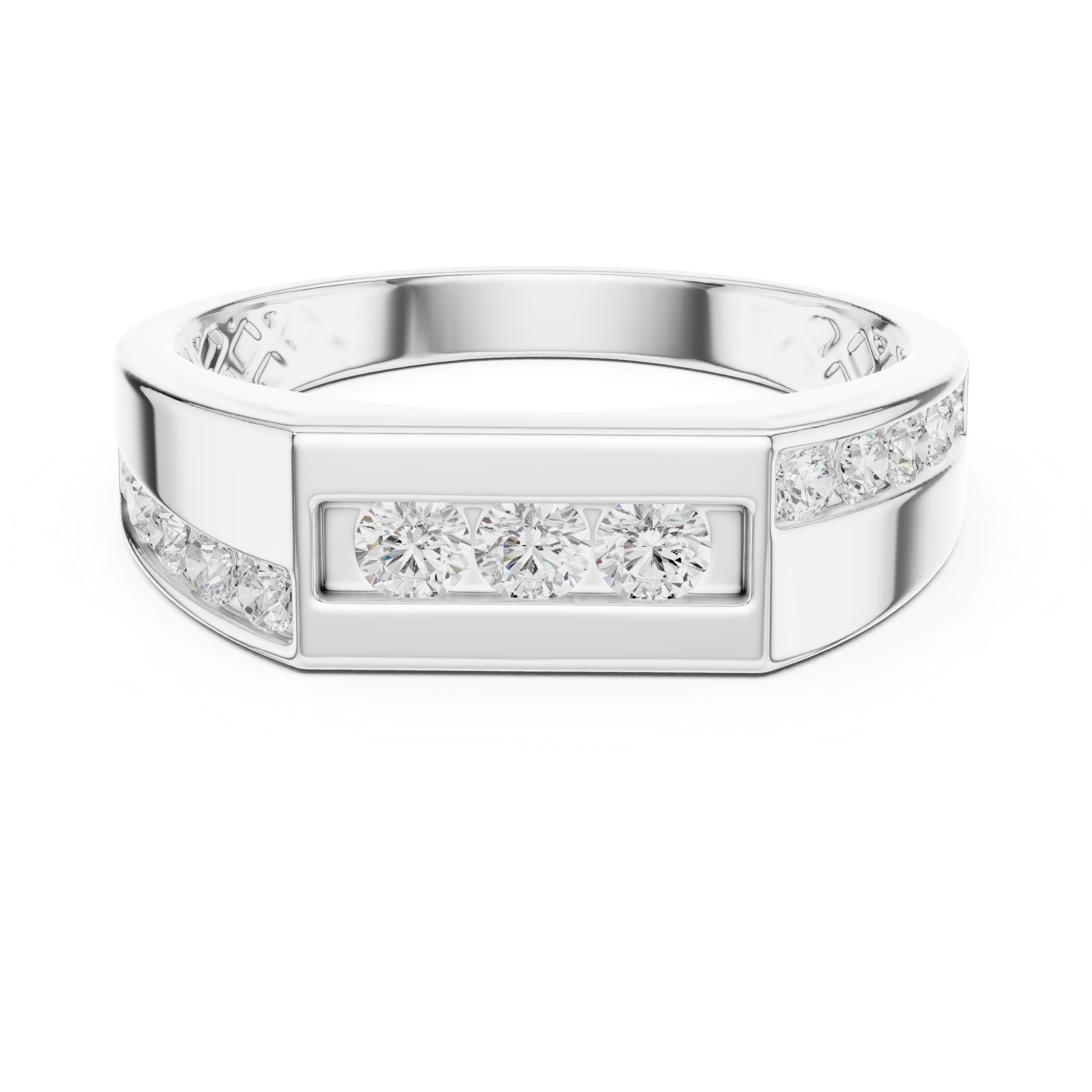 0.55 CT Round Diamond Men's Signet Ring