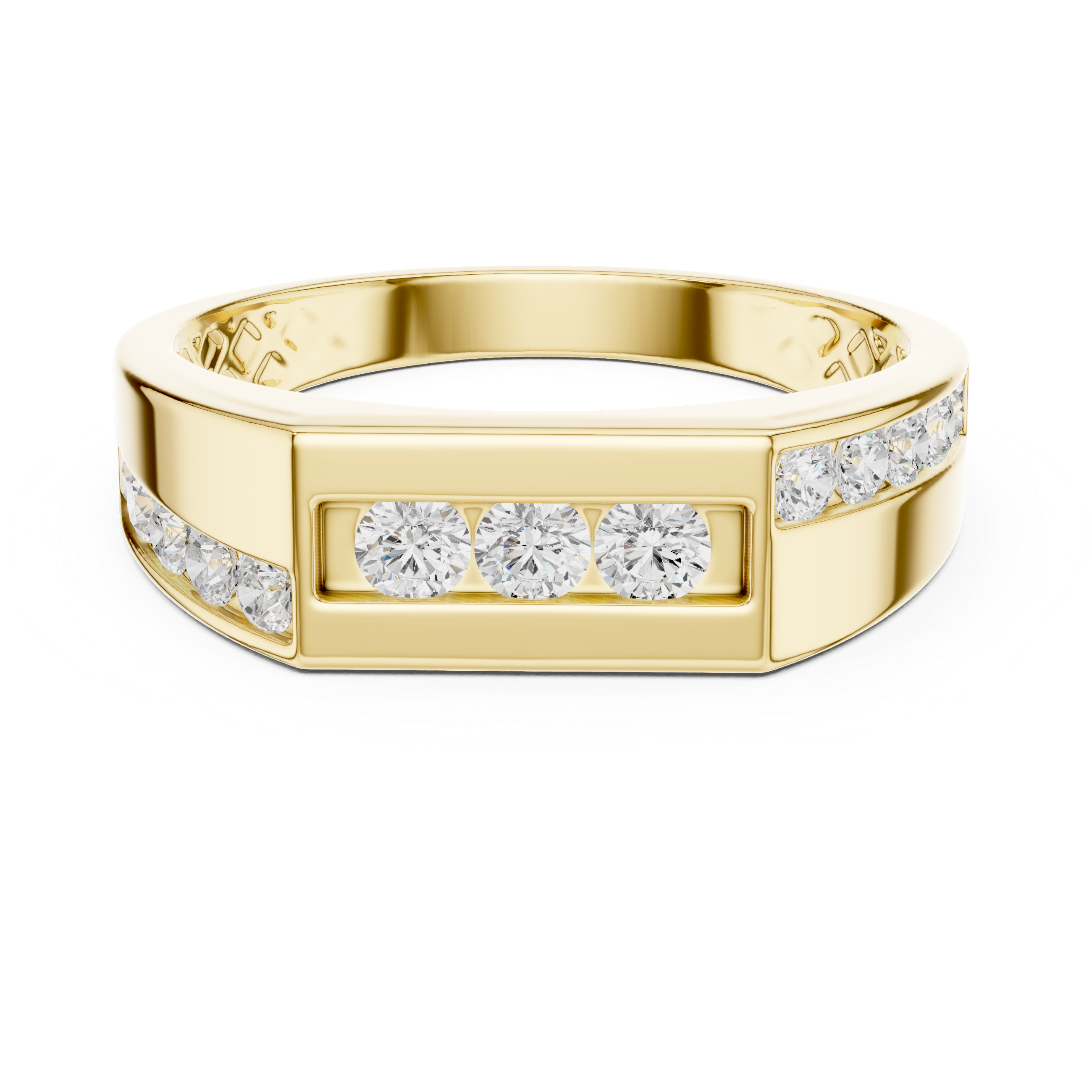 0.55 CT Round Diamond Men's Signet Ring