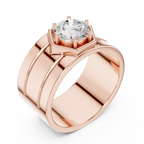 1.42 CT Round Cut Hexagon Halo Men's Diamond Ring