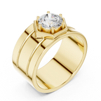 1.42 CT Round Cut Hexagon Halo Men's Diamond Ring