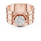 1.42 CT Round Cut Hexagon Halo Men's Diamond Ring