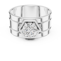 1.42 CT Round Cut Hexagon Halo Men's Diamond Ring