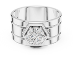 1.42 CT Round Cut Hexagon Halo Men's Diamond Ring