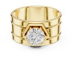 1.42 CT Round Cut Hexagon Halo Men's Diamond Ring