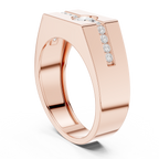 0.68 CT Round Cut Men's Diamond Signet Ring
