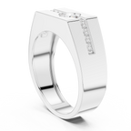 0.68 CT Round Cut Men's Diamond Signet Ring