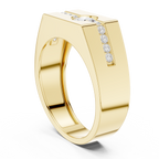 0.68 CT Round Cut Men's Diamond Signet Ring