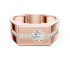 0.68 CT Round Cut Men's Diamond Signet Ring