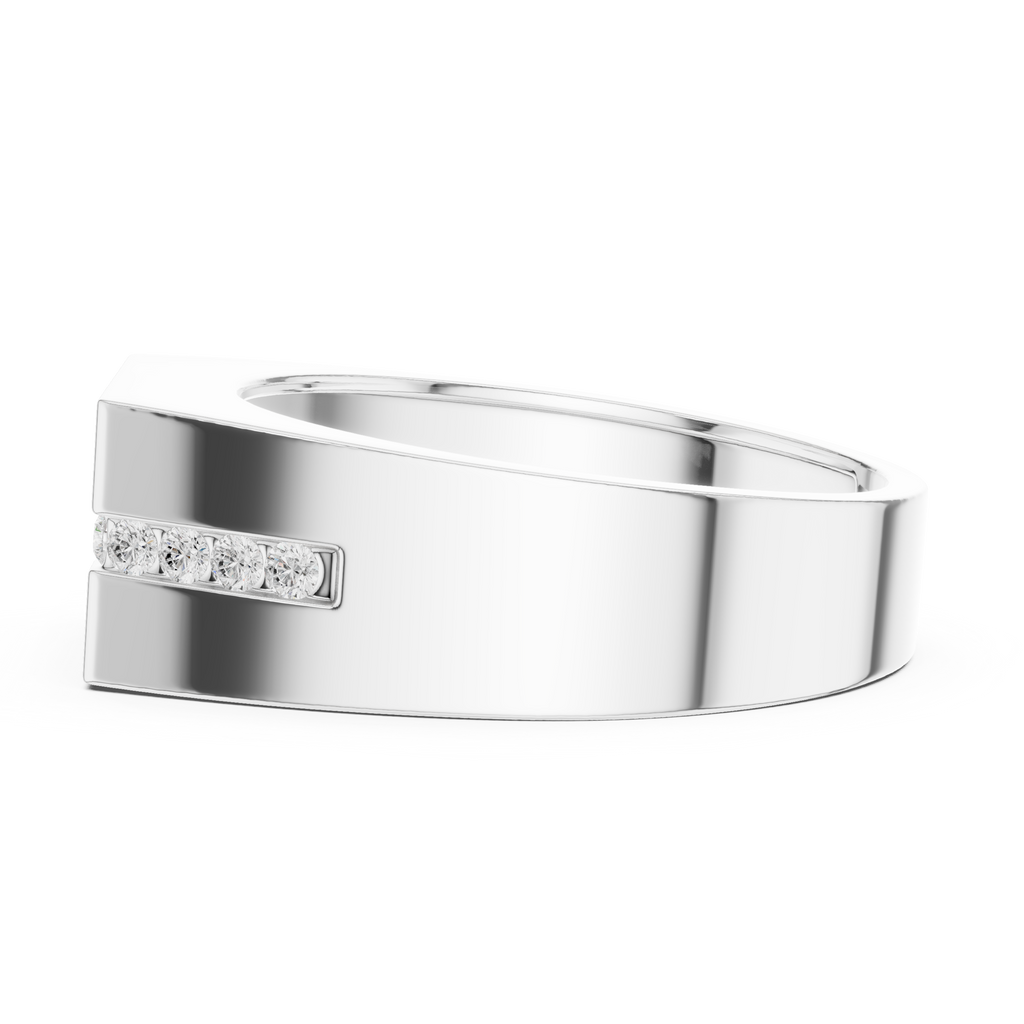 0.68 CT Round Cut Men's Diamond Signet Ring