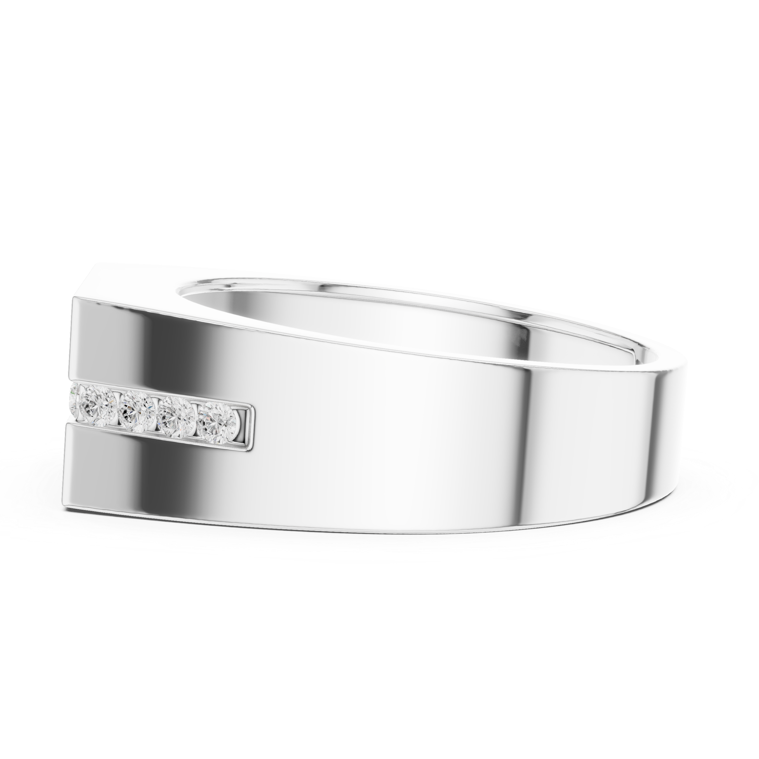 0.68 CT Round Cut Men's Diamond Signet Ring
