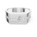 0.68 CT Round Cut Men's Diamond Signet Ring