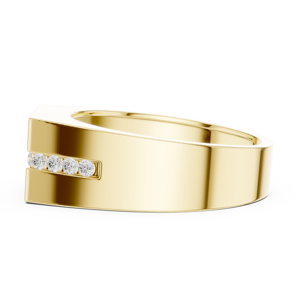 0.68 CT Round Cut Men's Diamond Signet Ring
