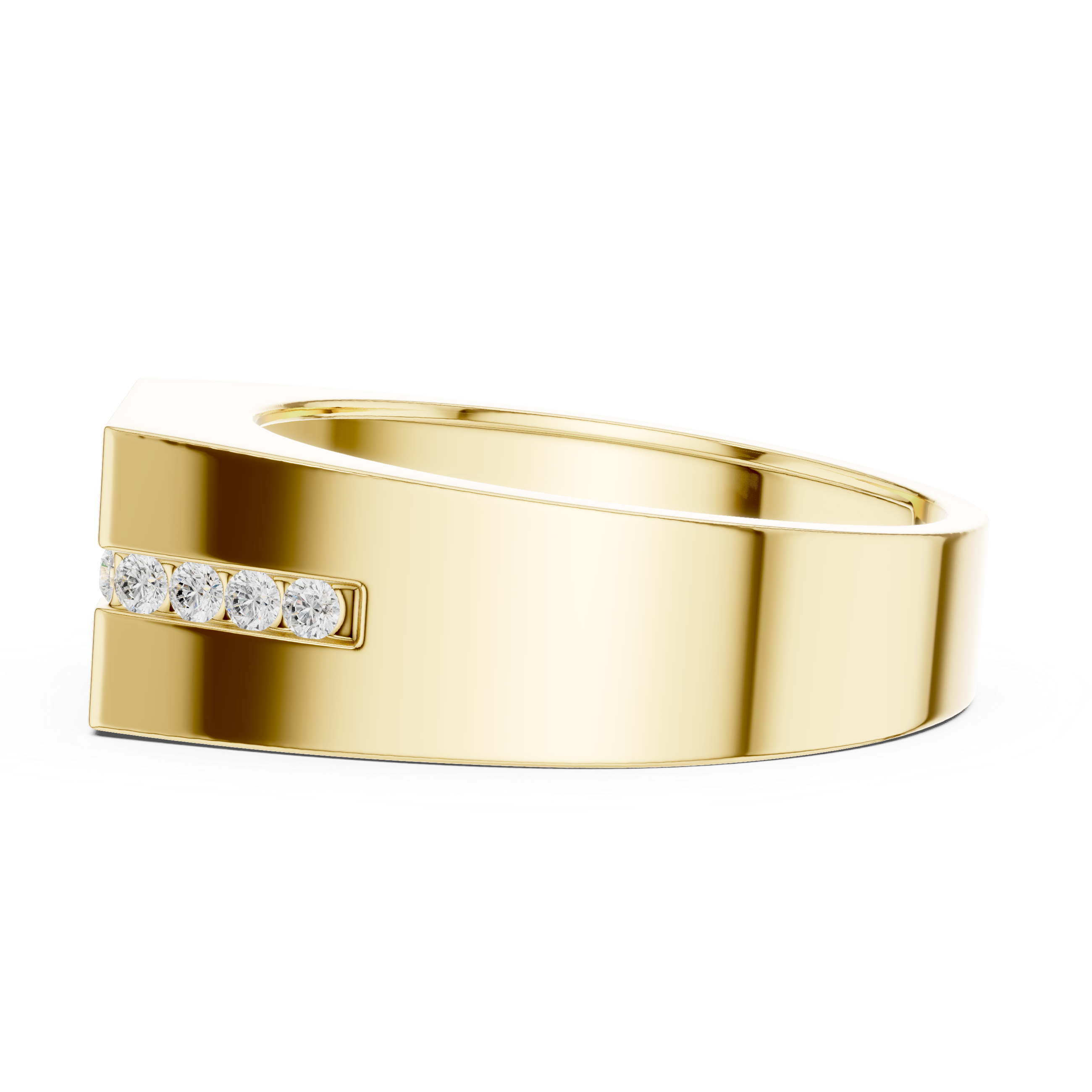 0.68 CT Round Cut Men's Diamond Signet Ring