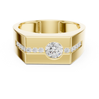 0.68 CT Round Cut Men's Diamond Signet Ring