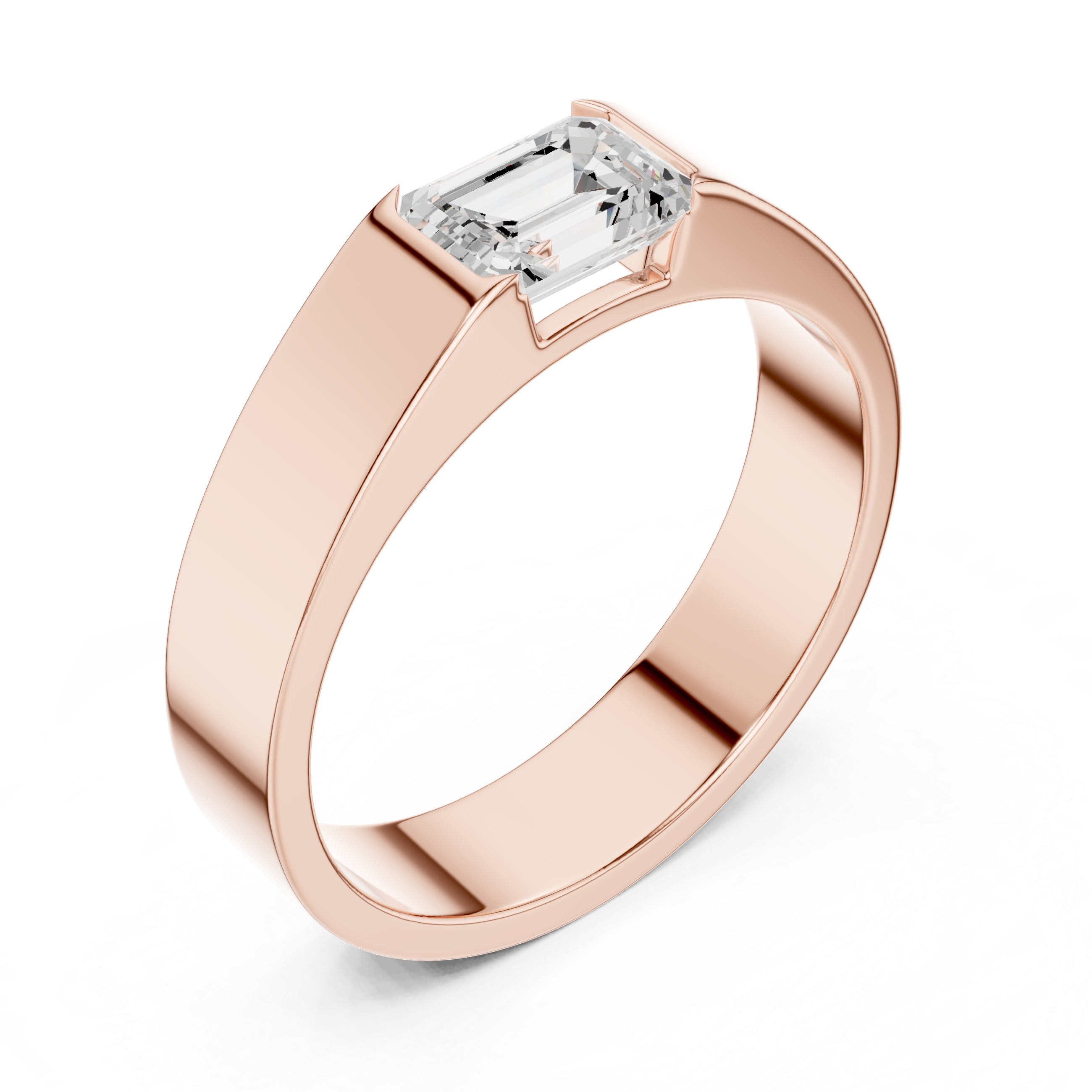 1.02 CT Emerald Cut Solitaire Men's Diamond Ring