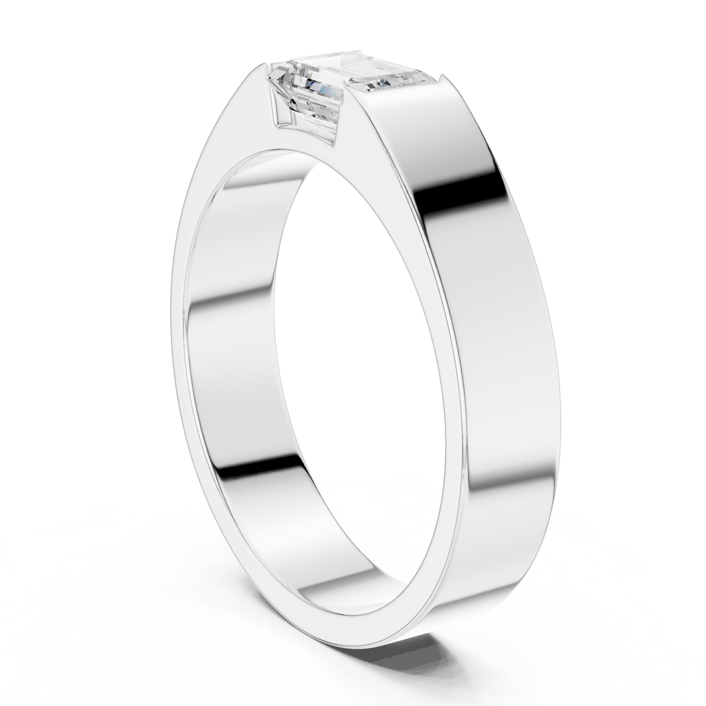 1.02 CT Emerald Cut Solitaire Men's Diamond Ring