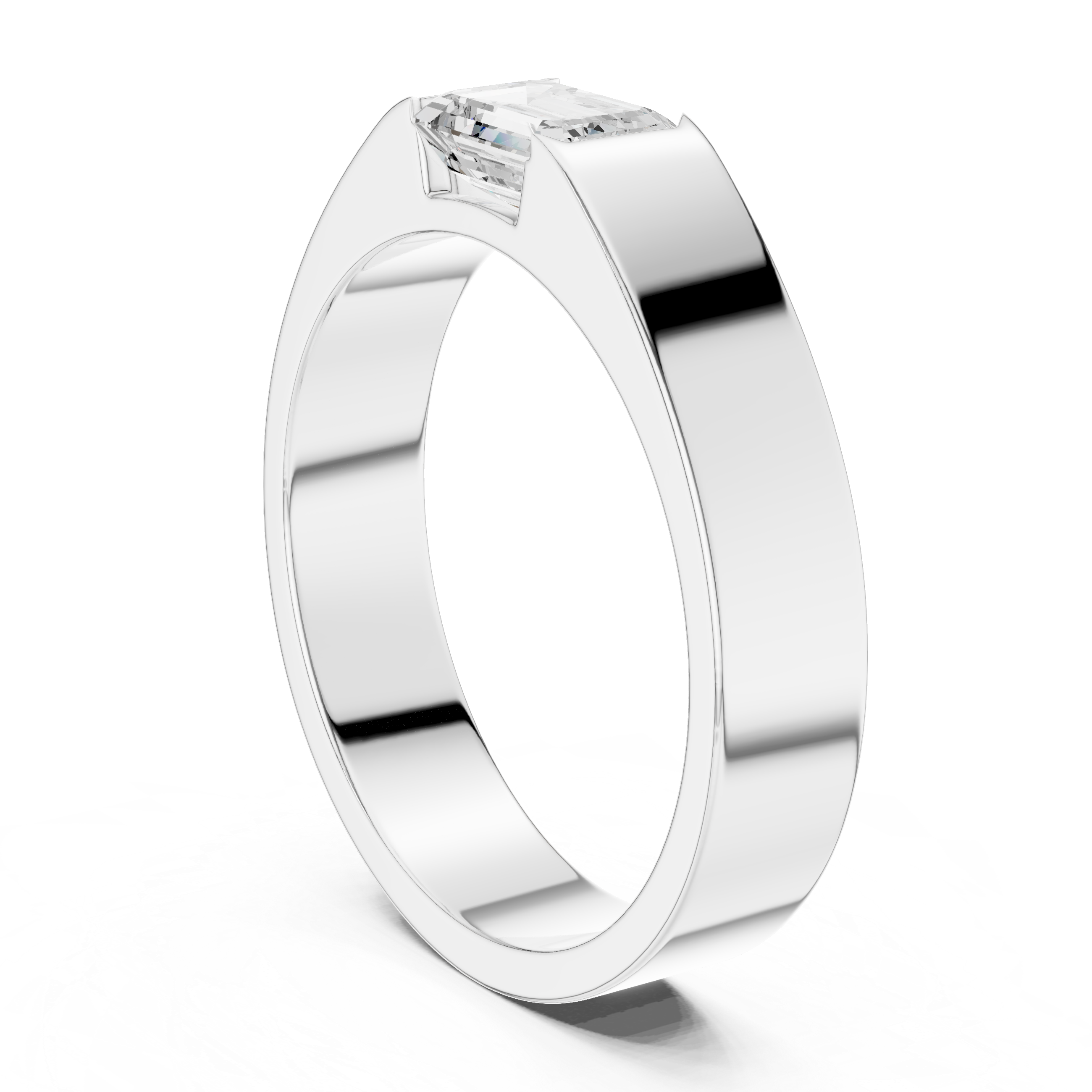 1.02 CT Emerald Cut Solitaire Men's Diamond Ring