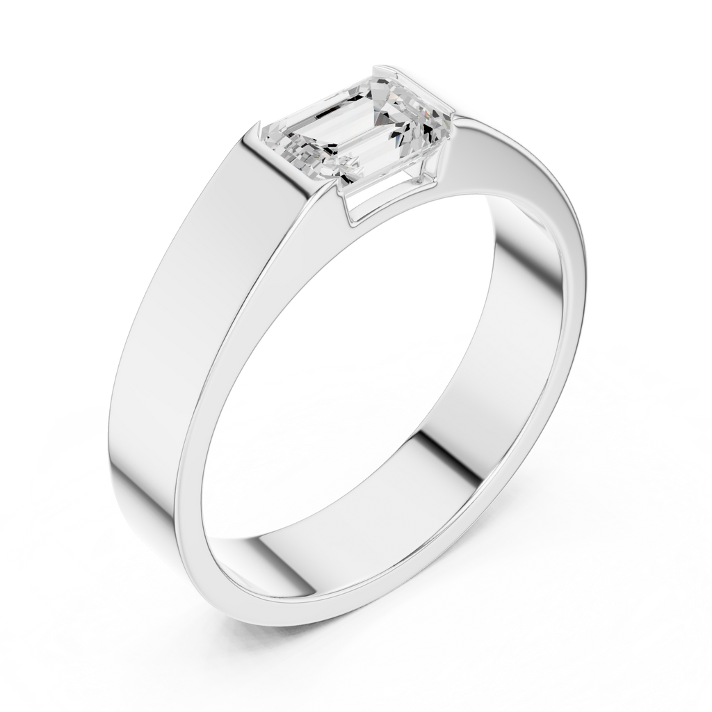 1.02 CT Emerald Cut Solitaire Men's Diamond Ring