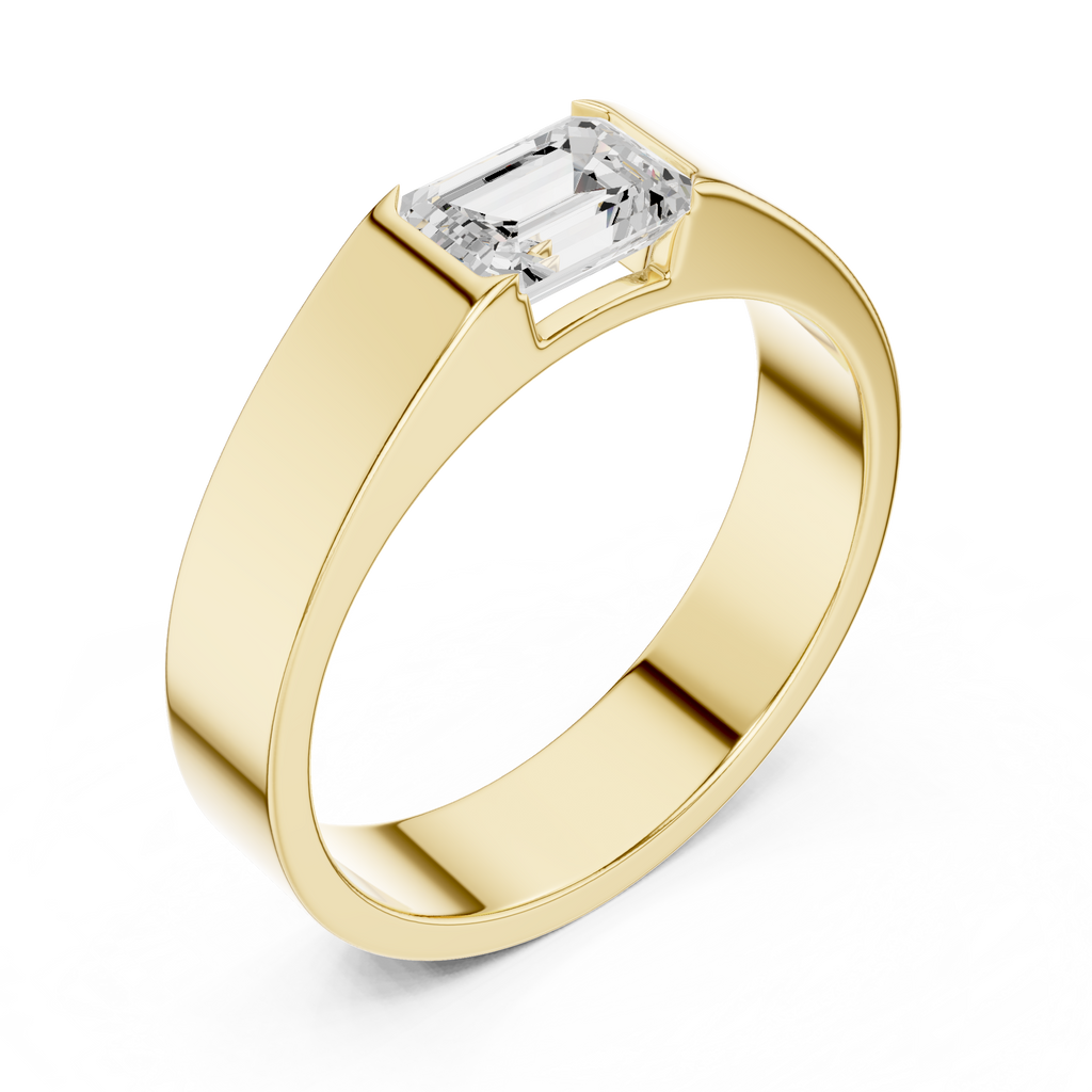 1.02 CT Emerald Cut Solitaire Men's Diamond Ring