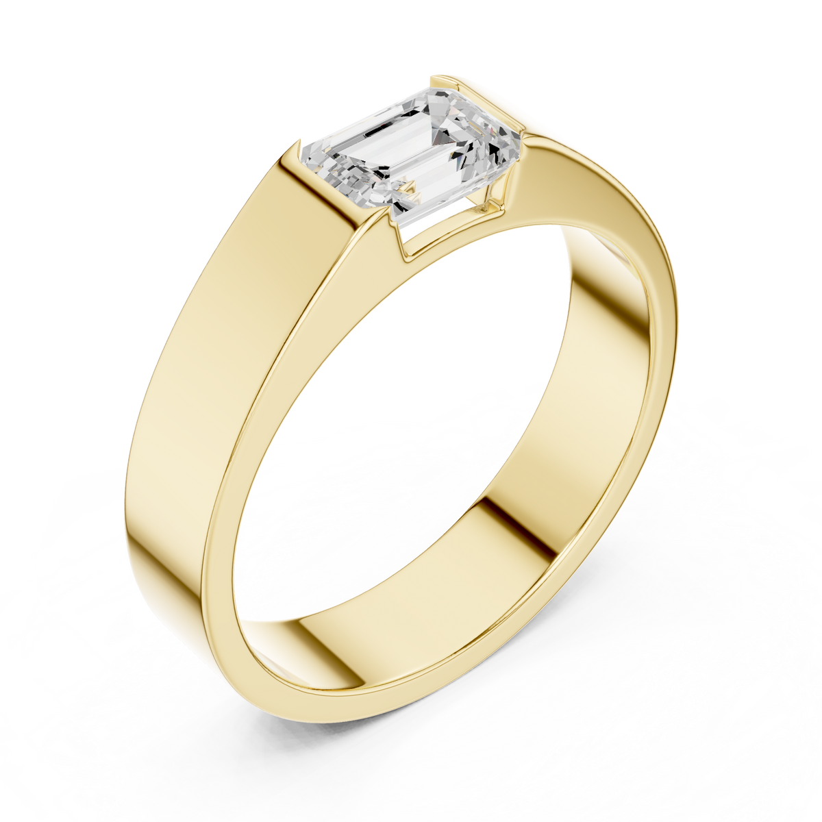 Emerald Cut Solitaire Men's Diamond Ring – view 11 of 12, lab grown diamond ring | Jewelix Atelier