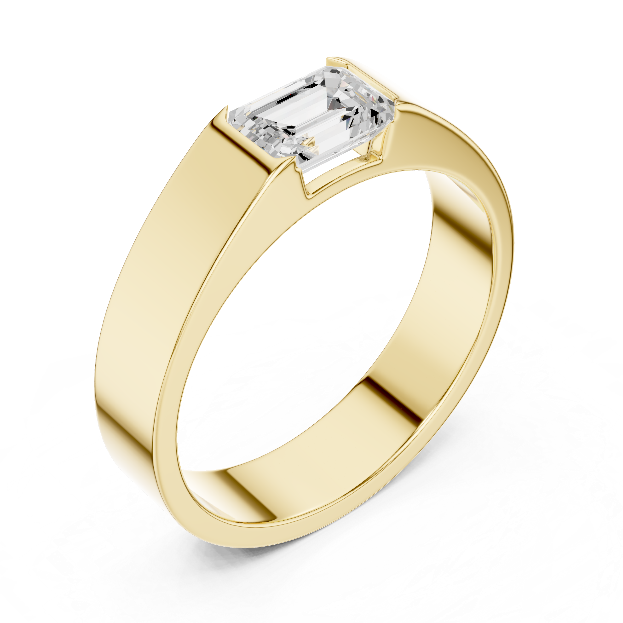 1.02 CT Emerald Cut Solitaire Men's Diamond Ring