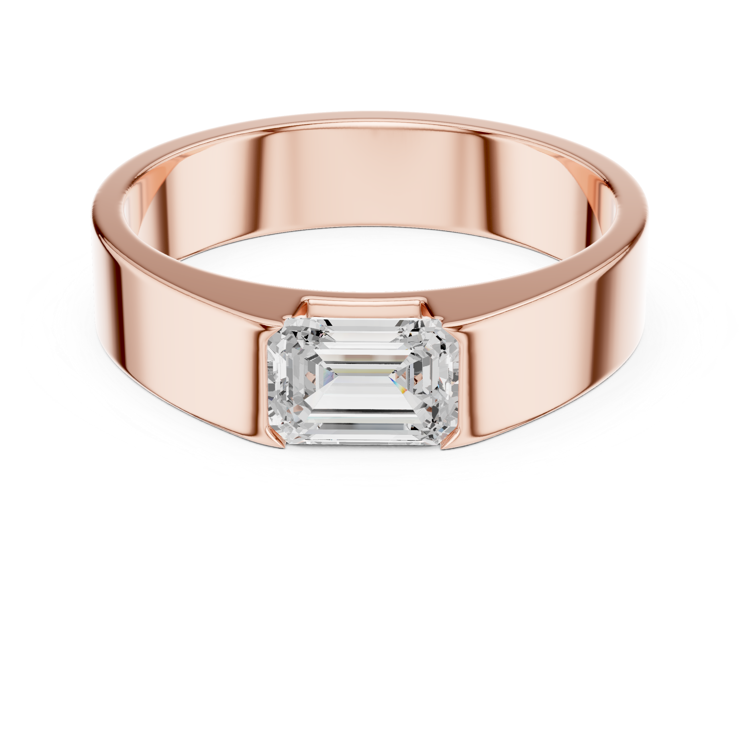 1.02 CT Emerald Cut Solitaire Men's Diamond Ring