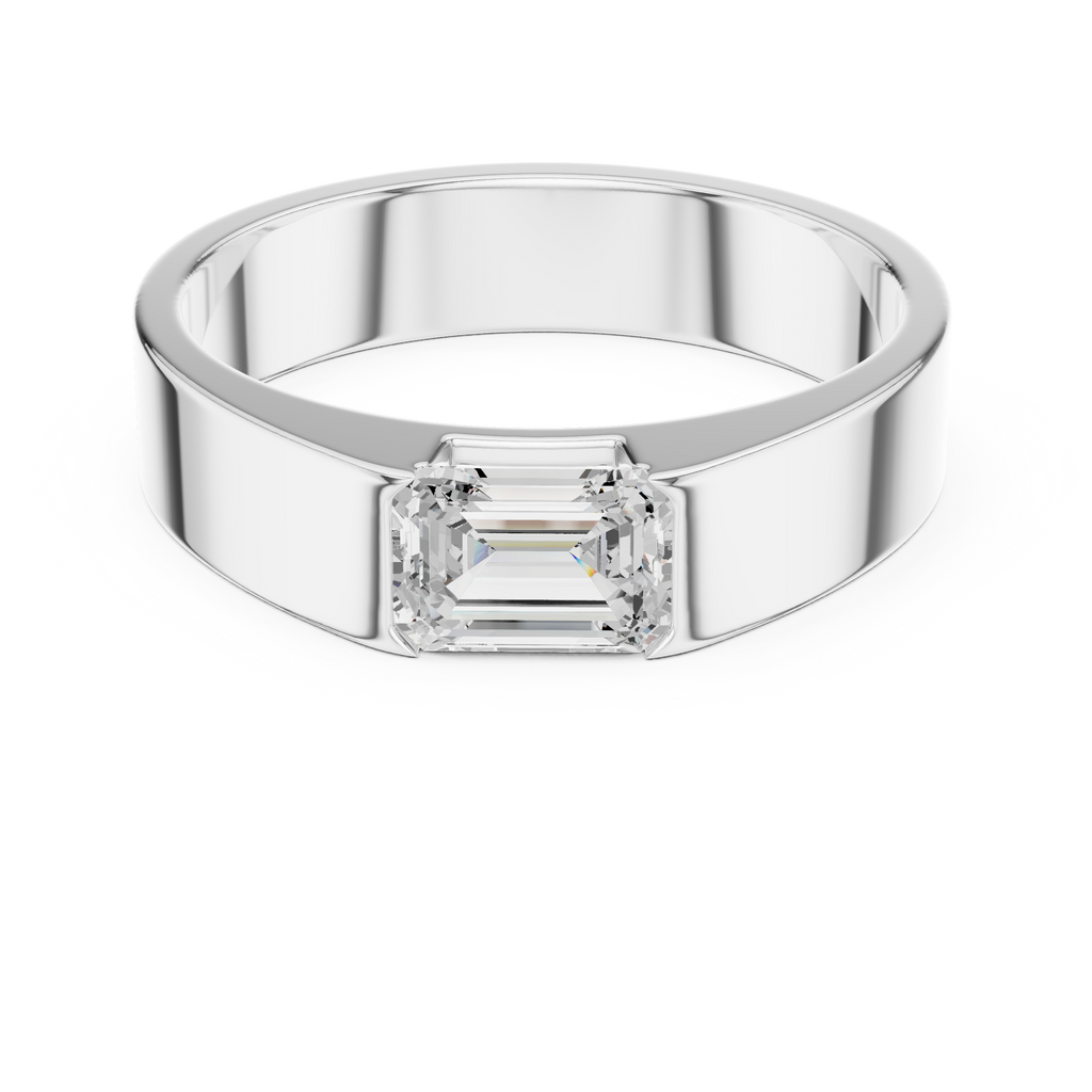 1.02 CT Emerald Cut Solitaire Men's Diamond Ring
