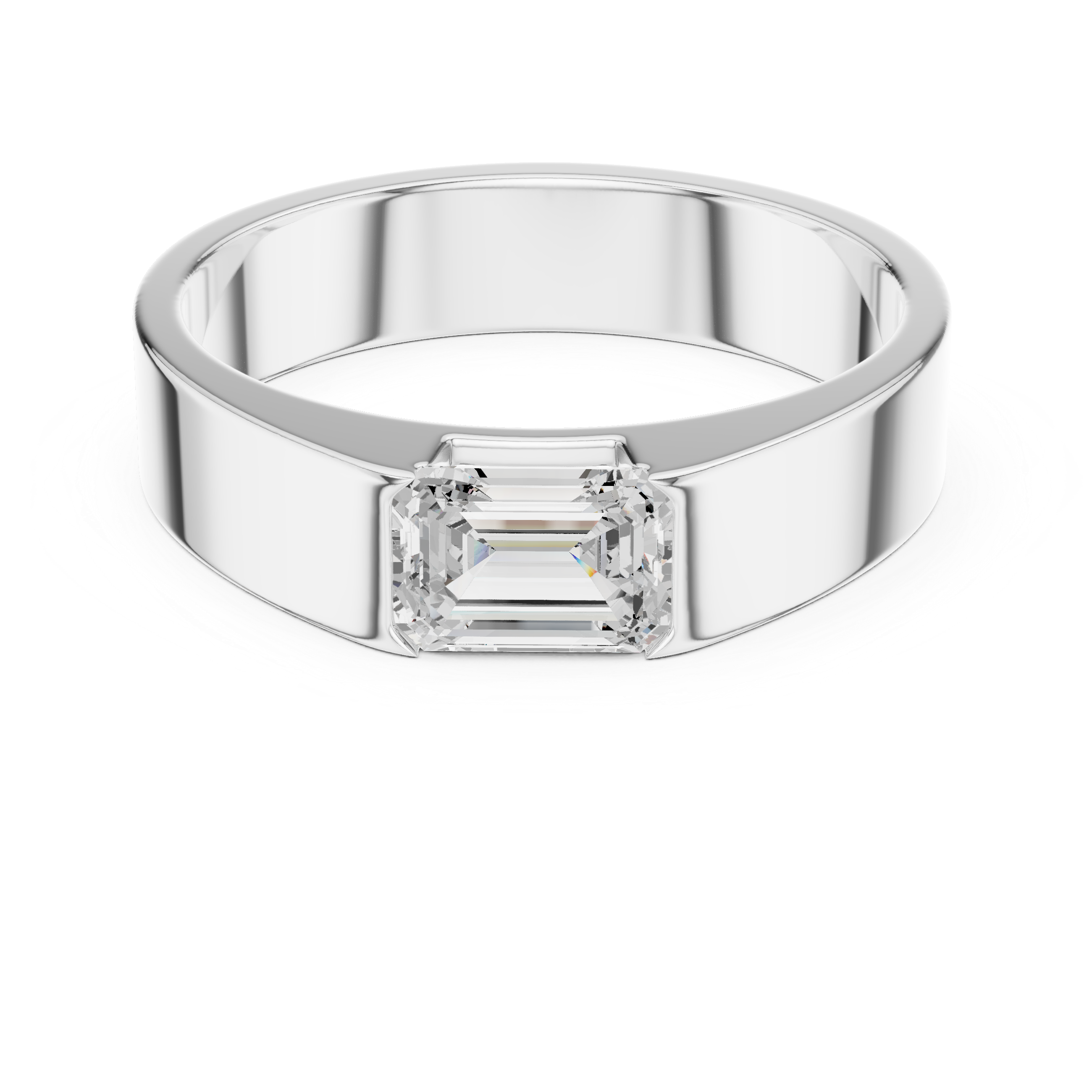 1.02 CT Emerald Cut Solitaire Men's Diamond Ring