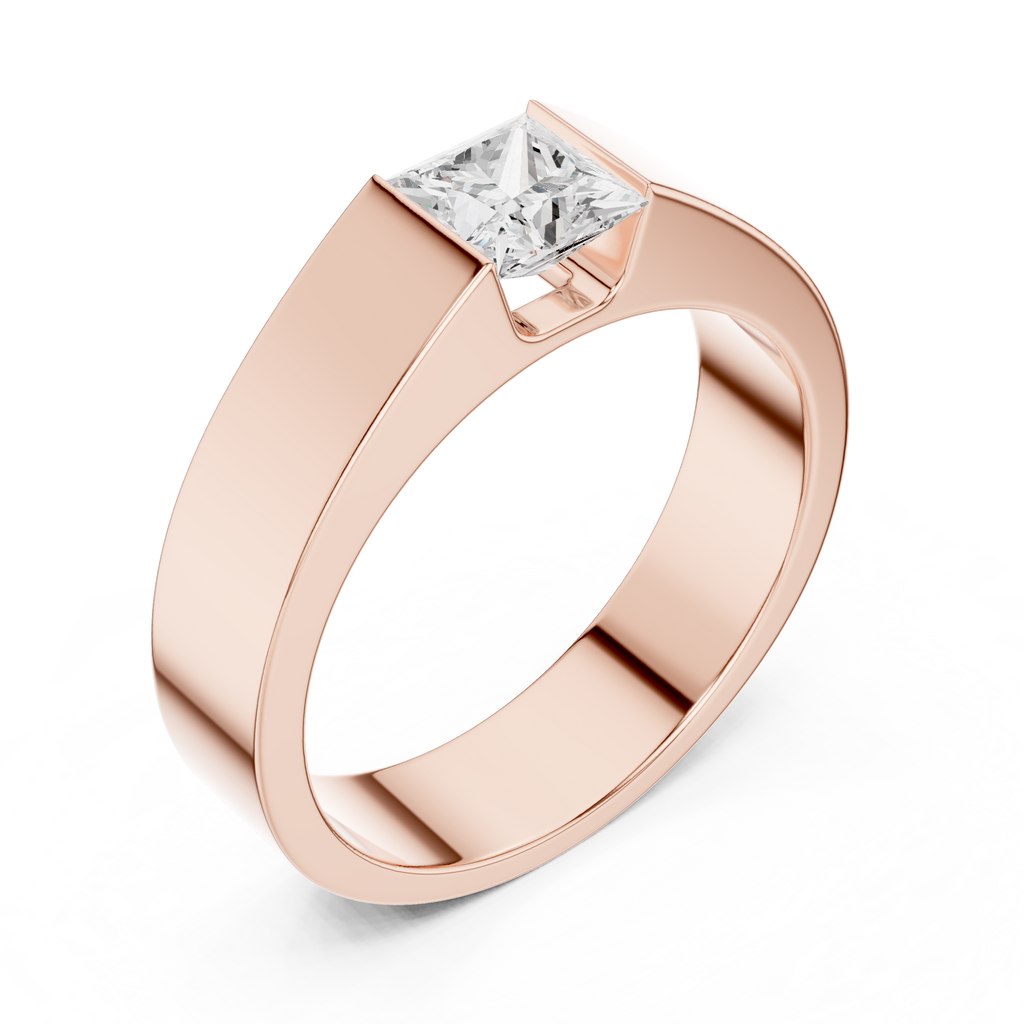 0.99 CT Princess Cut Solitaire Men's Diamond Ring