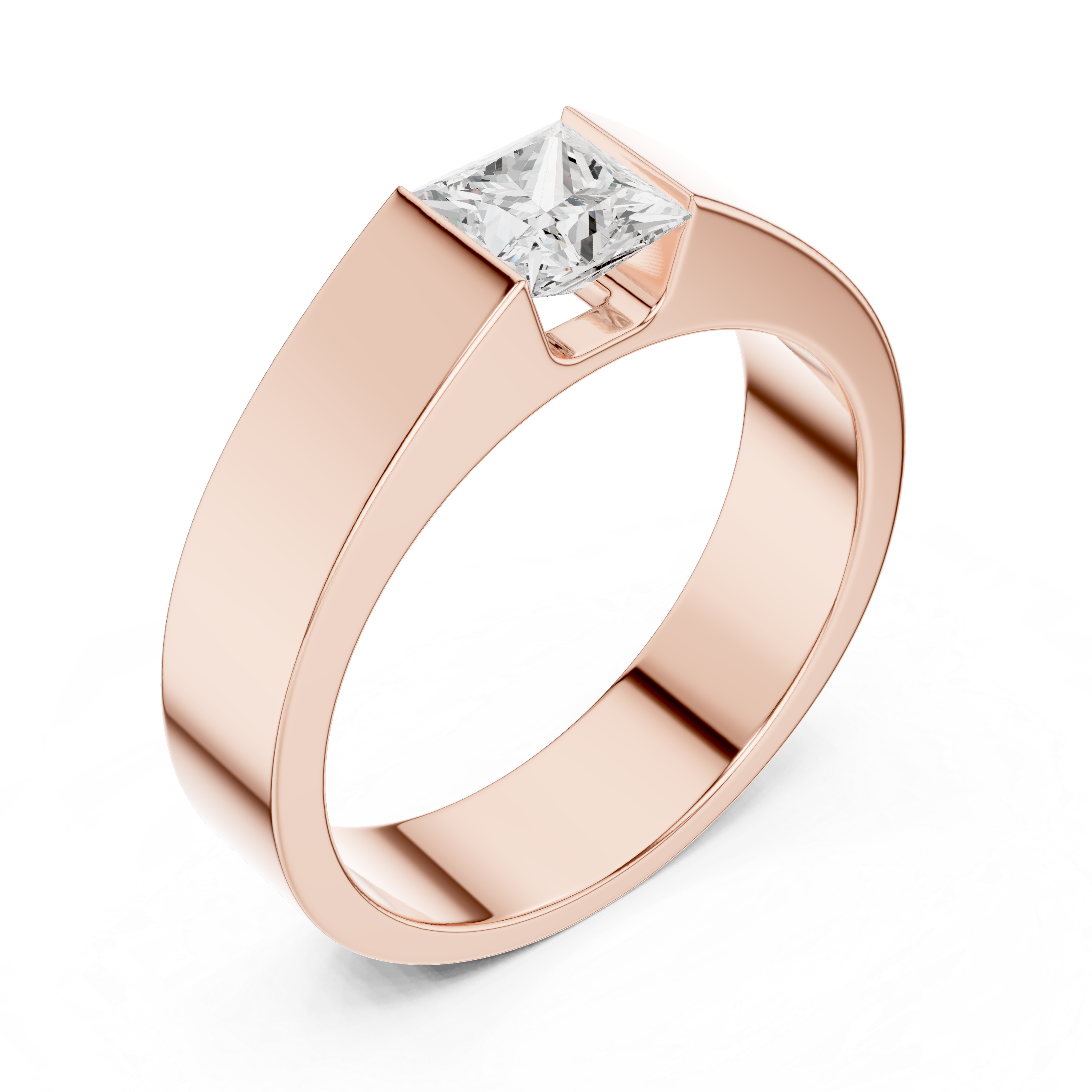 0.99 CT Princess Cut Solitaire Men's Diamond Ring